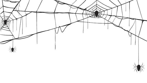 Download Spooky spider web silhouette collection of halloween ...