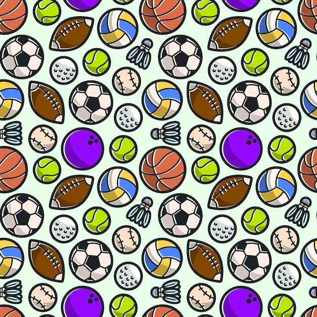 Sport ball pattern background Vector | Premium Download