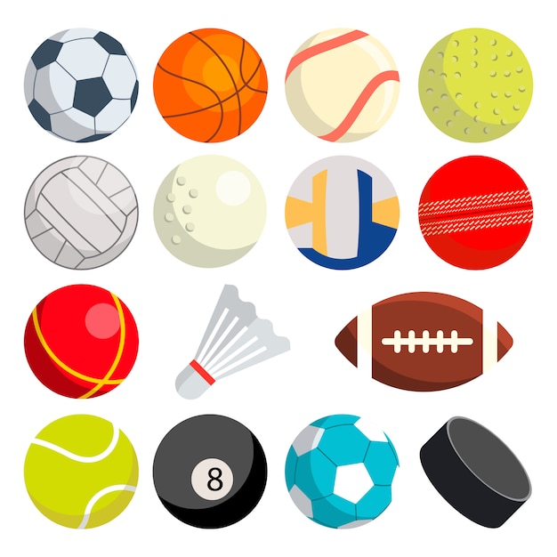 Premium Vector | Sport balls set: soccer, rugby, baseball, basketball ...