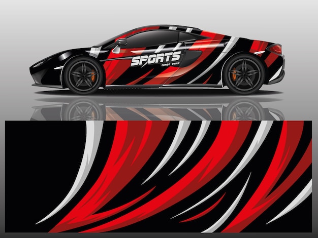 Download Sport car decal wrap design vector | Premium Vector