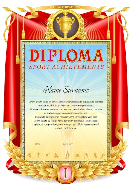 Premium Vector Sport diploma template