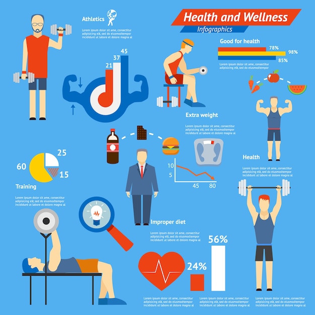 Free Vector | Sport and fitness infographics showing athletes working ...