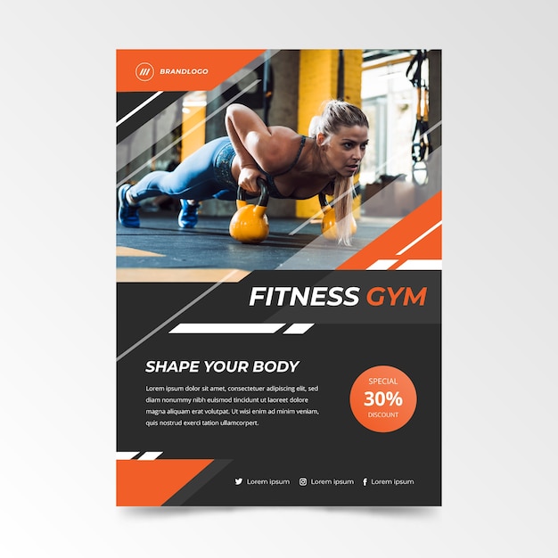 Premium Vector Sport Flyer Template With Image