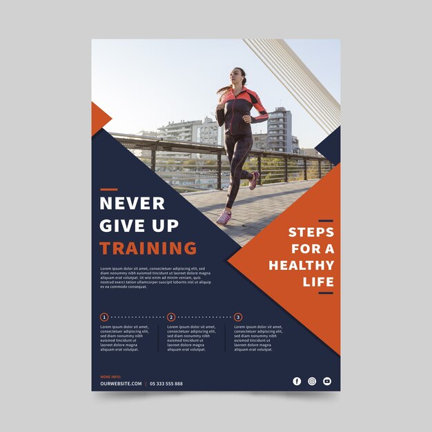 Free Vector | Sport flyer template with 