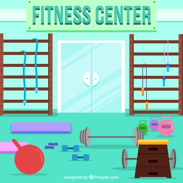 Sport gym background with exercises\
machines