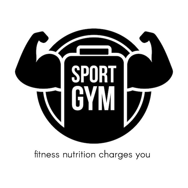 Premium Vector Sport gym vector logo design. flat center, healthy nutrition sign concept