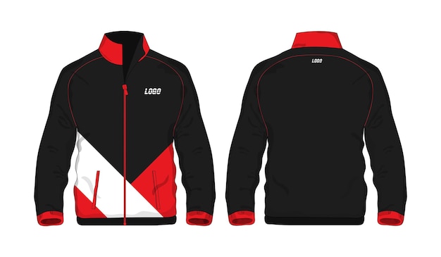 Premium Vector | Sport jacket red and black template for design on ...