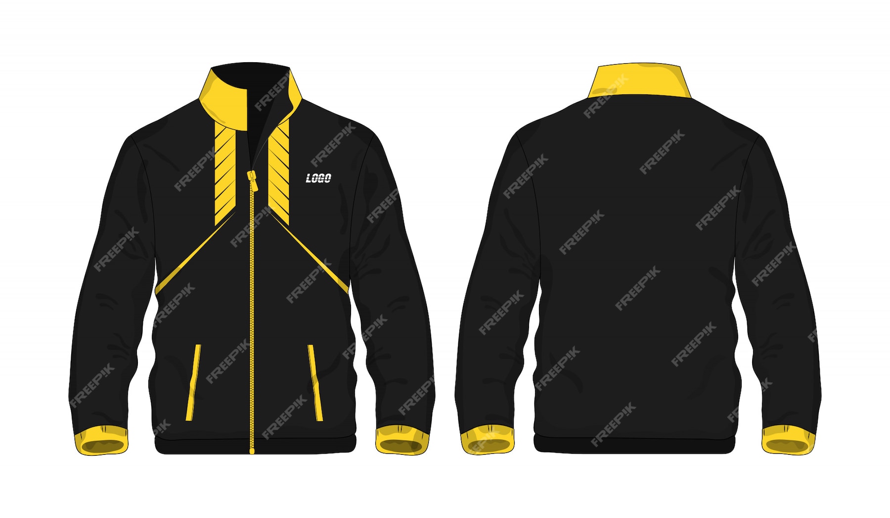 Premium Vector | Sport jacket yellow and black template for design on ...