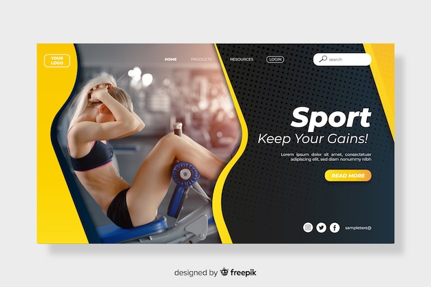 Sport Landing Page Keep Your Gains