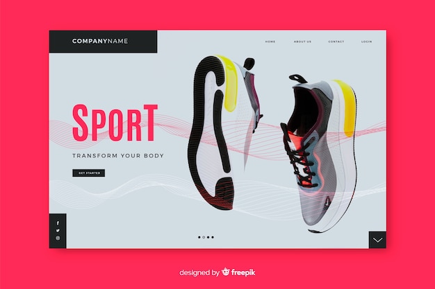 Free Vector | Sport landing page with 