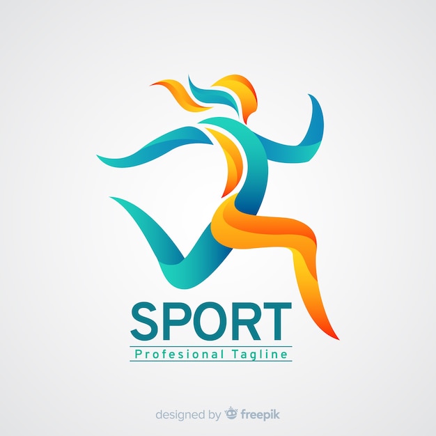 Premium Vector | Sport logo template with abstract shapes