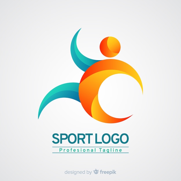 Sport logo template with abstract shapes Vector  Free  
