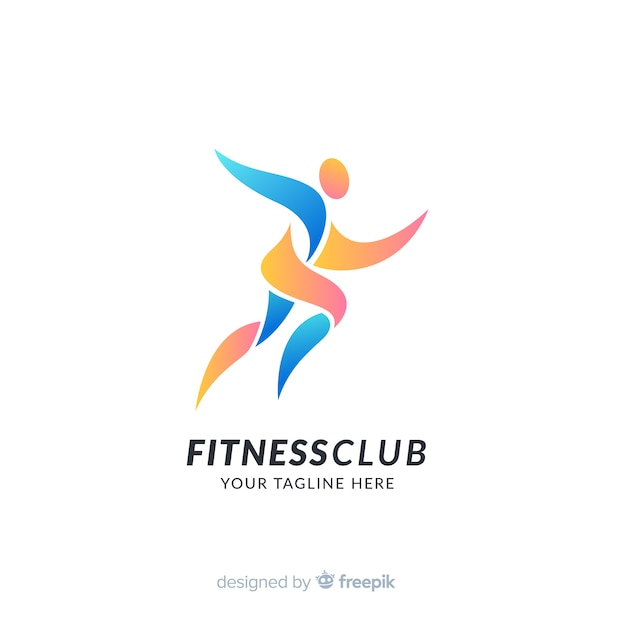 Free Vector Sport Logo Template With Abstract Shapes