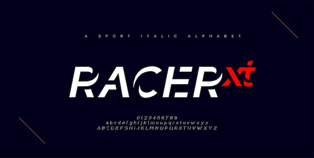 Sport modern urban italic alphabet fonts. typography, abstract technology, fashion, digital, future 