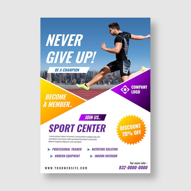 Free Vector | Sport poster template theme