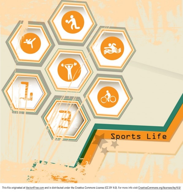 Sport symbols with bright colors