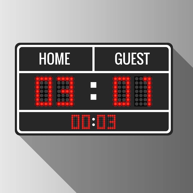 スポーツベクトルスコアボード スコアゲーム表示 デジタル時間情報結果イラスト 無料のベクター