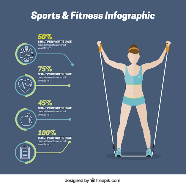 Sports and fitness infography with a\
woman