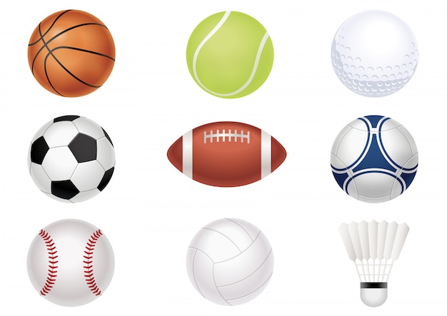 Premium Vector Sports Balls Set Isolated