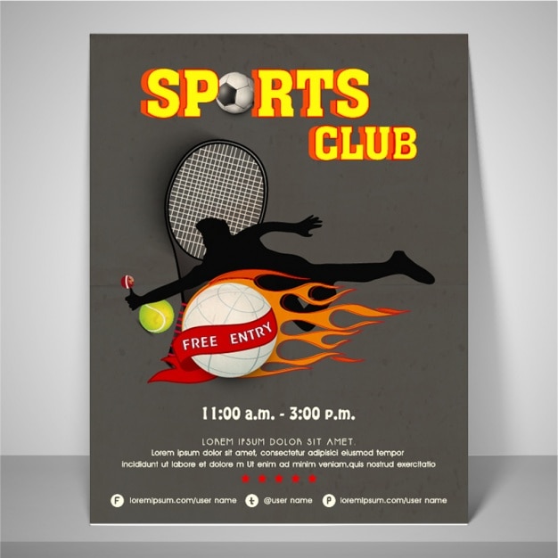 Premium Vector | Sports club brochure design