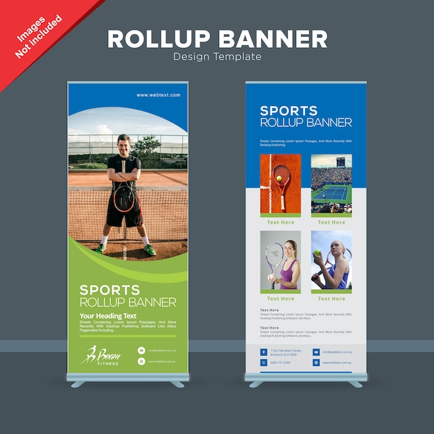 Premium Vector Sports Club Rollup Banner Template