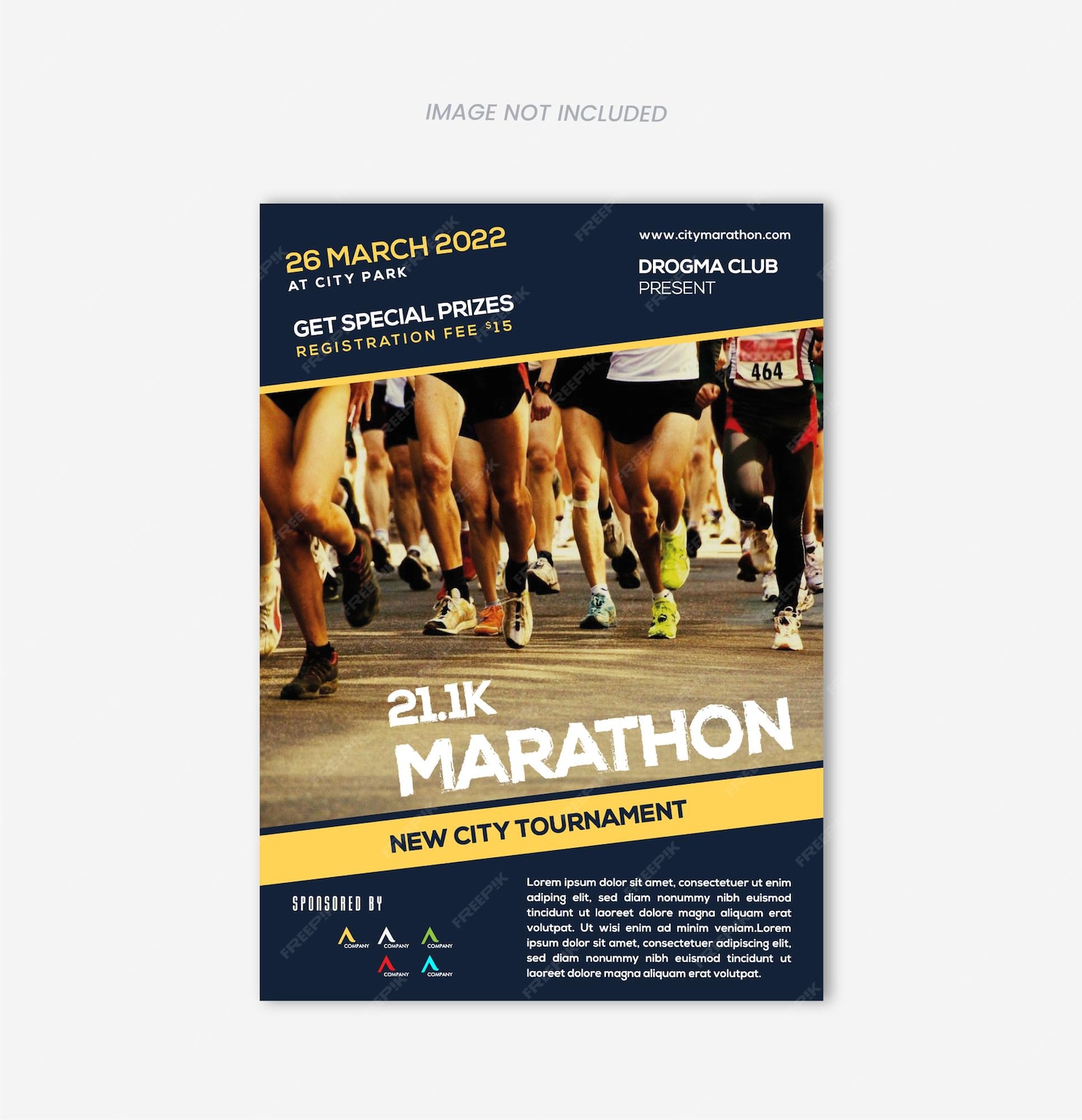 Premium Vector | Sports flyer or marathon flyer design template