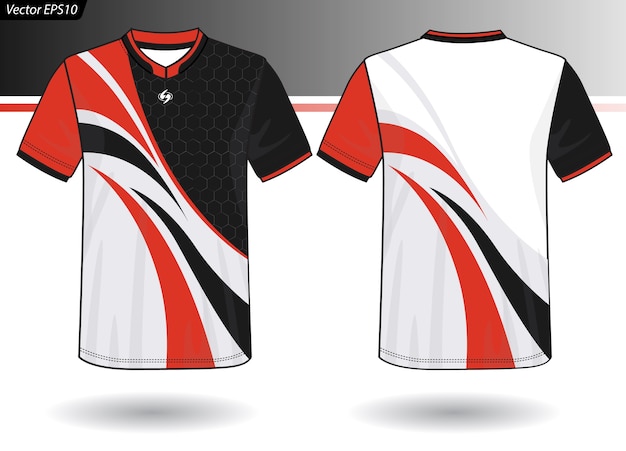 Download Sports jersey template for team uniforms Vector | Premium Download