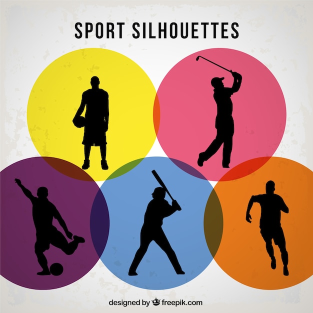 Sports players silhouettes
