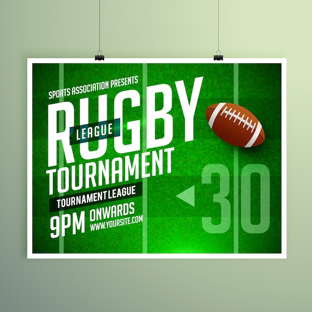 Sports poster for a rugby event