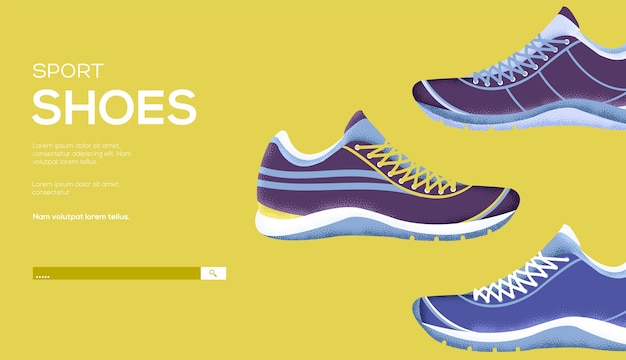 Sports shoes concept flyer, web banner 