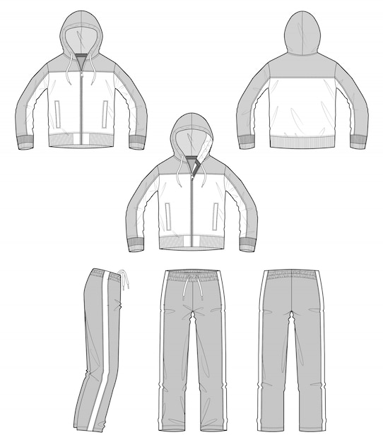Sportswear jacket pants set vector design illustration template ...