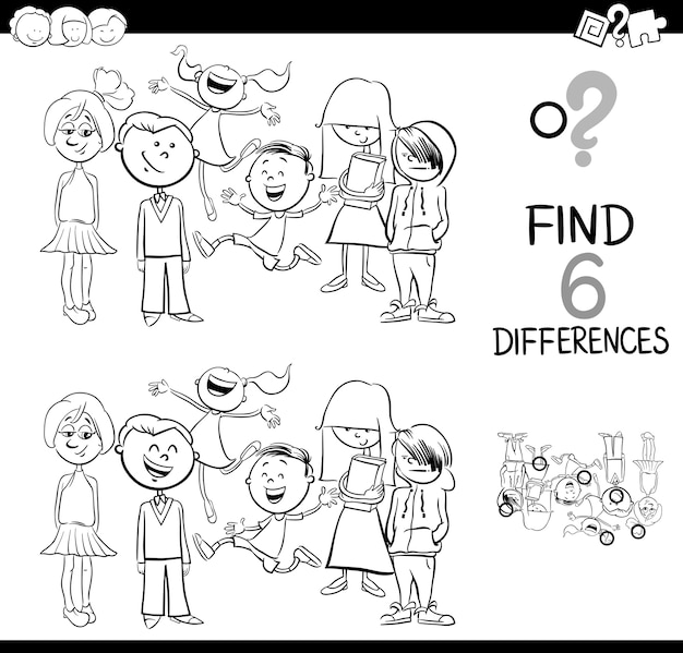 Premium Vector | Spot the difference coloring book