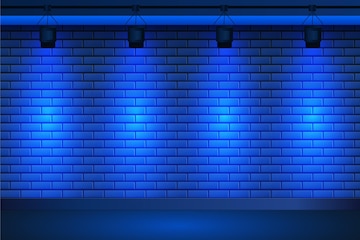 Free Vector | Spot lights on blue brick wall background