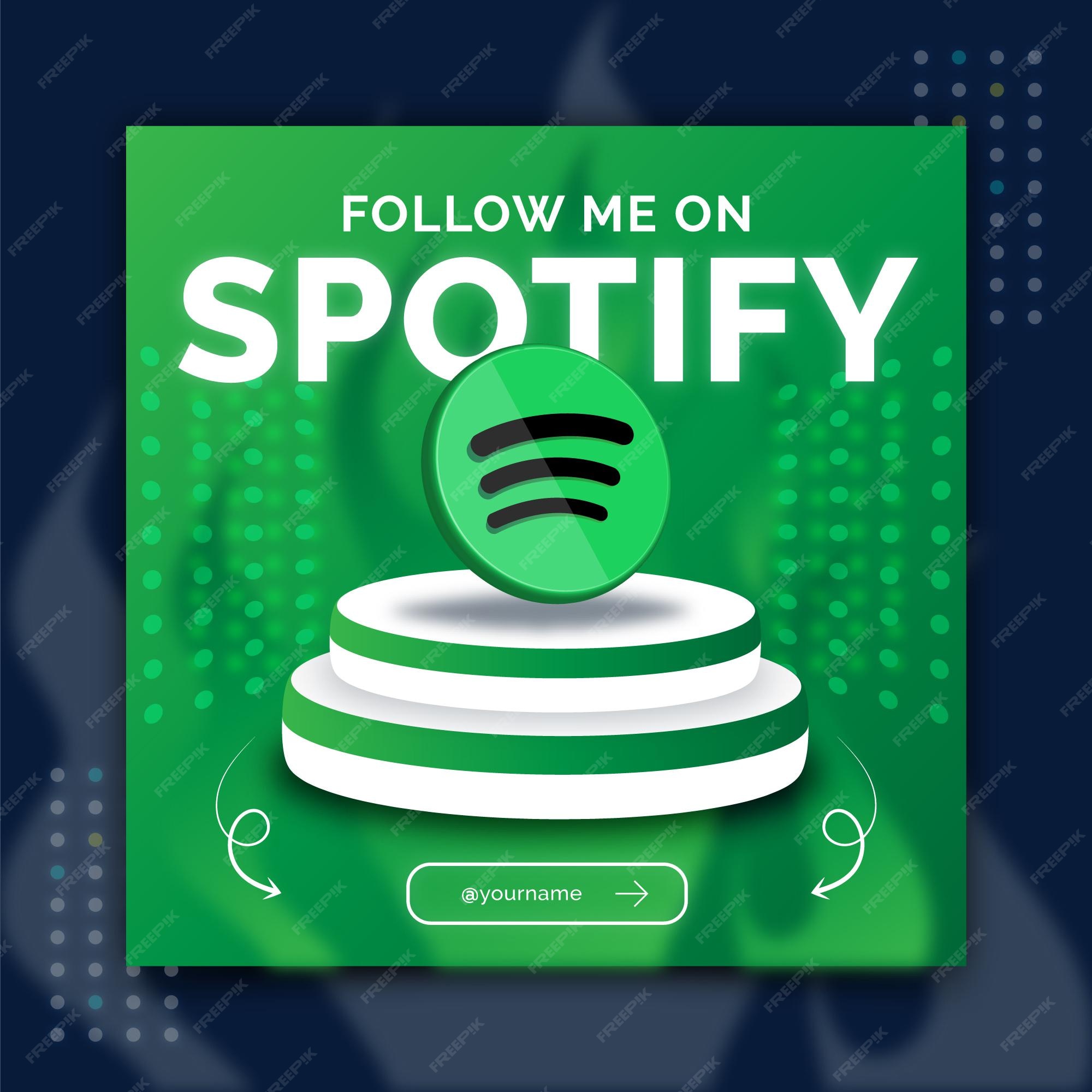 Premium Vector Spotify follow me social media banner post template