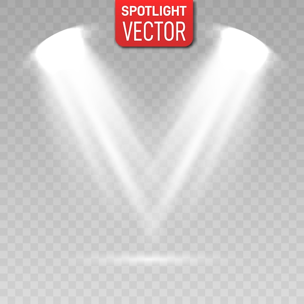 Spotlight isolated on transparent background. | Premium Vector