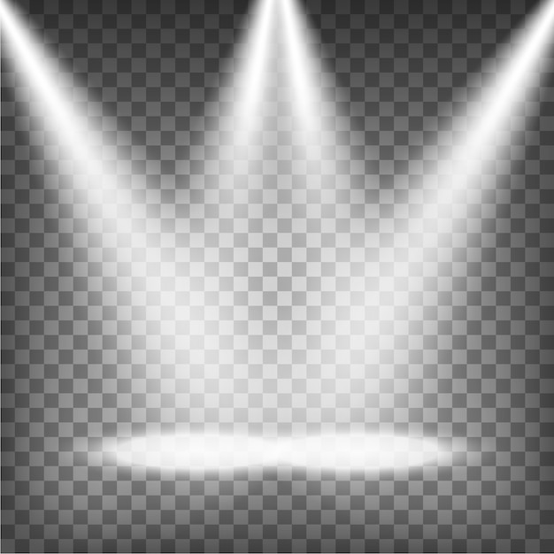 Spotlights illuminated on transparent background Vector | Premium Download