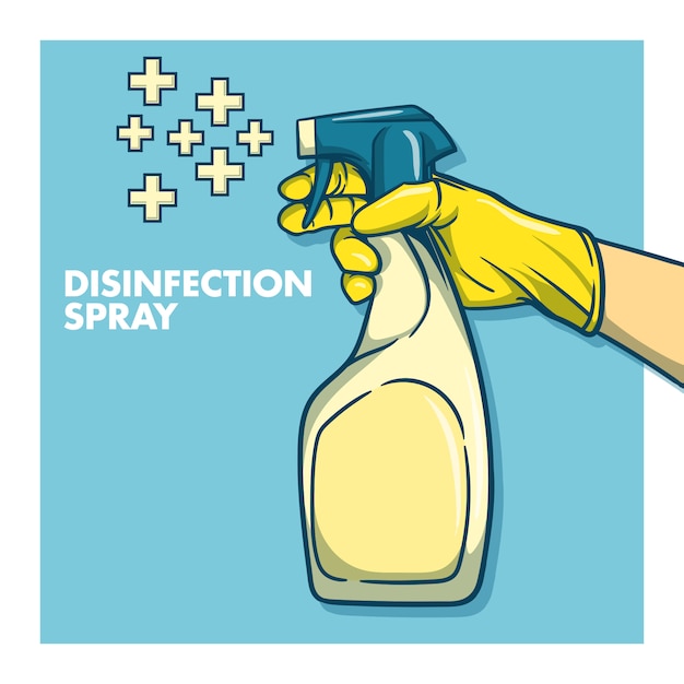 Premium Vector Spraying disinfectant illustration