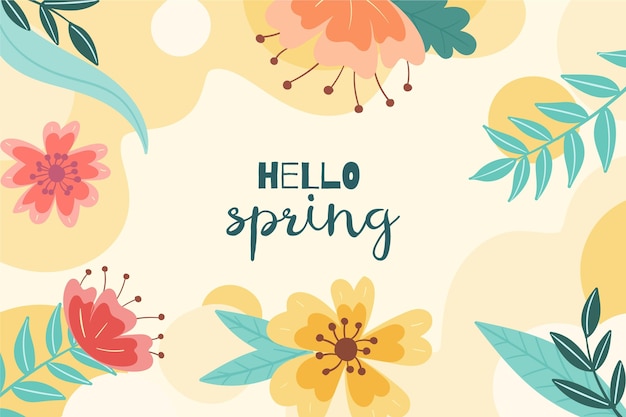 Free Vector | Spring background with flowers