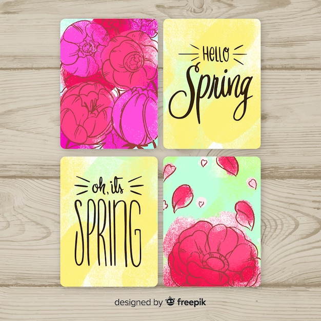 Free Vector | Spring card collection