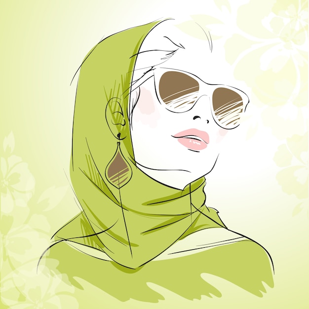  Spring fashion girl portrait in green colors