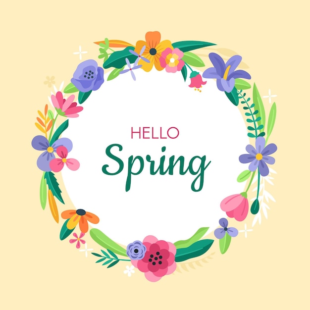 Premium Vector | Spring floral frame