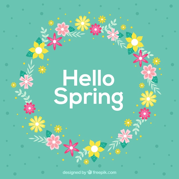 Spring floral wreath Vector | Free Download