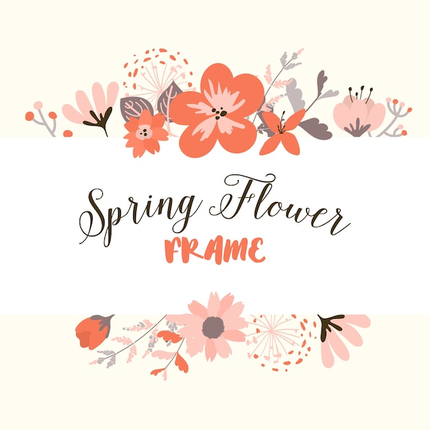 Spring flower frame background