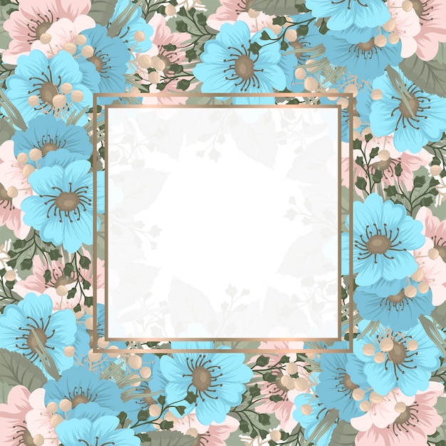 Download Spring flower square frame | Free Vector