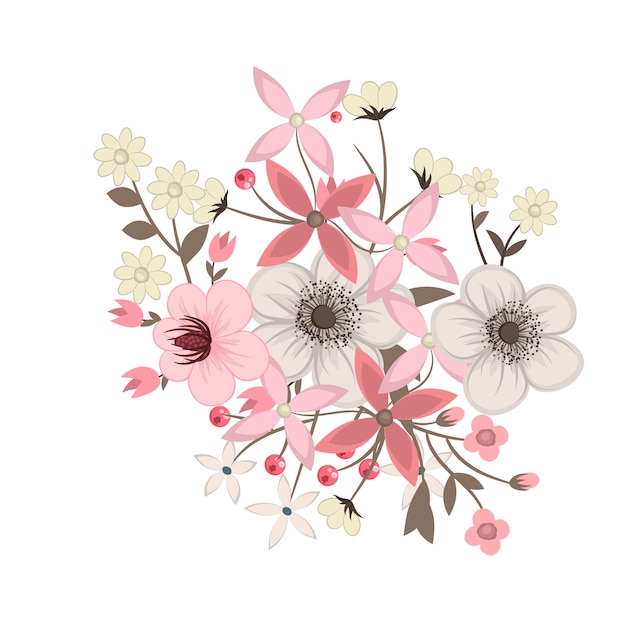 Download Premium Vector | Spring flower wreath vector set