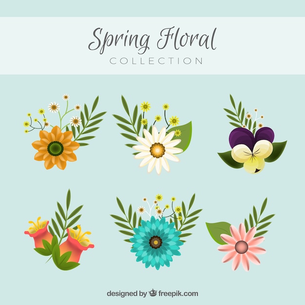 Free Vector | Spring flowers collection in flat style