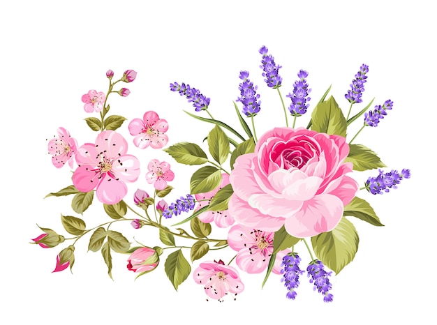 Download Spring flowers garland. Vector | Premium Download