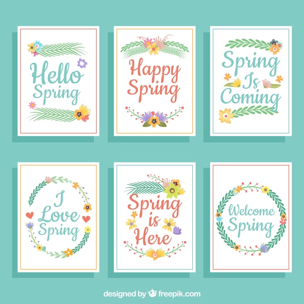 free-vector-spring-greeting-card-collection