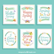 Free Vector Spring Greeting Card Collection