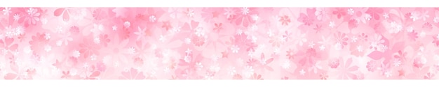 Premium Vector | Spring horizontal banner of various flowers in pink colors